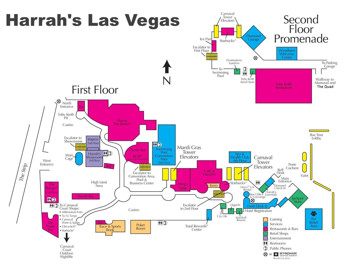 kart av Harrah ' s Las Vegas