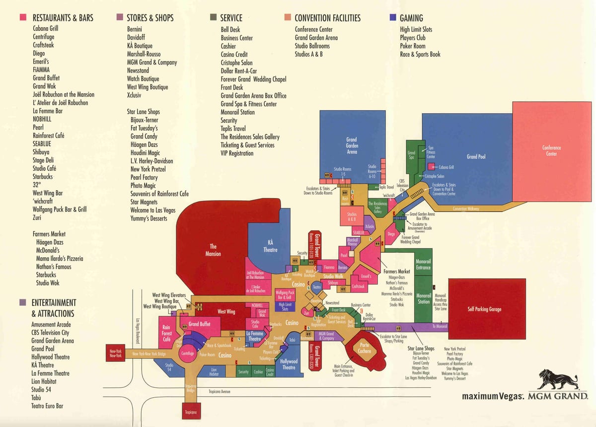 kart av MGM grand Las Vegas