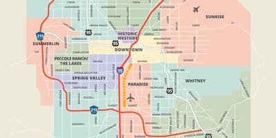 Kartet av Las Vegas nabolag
