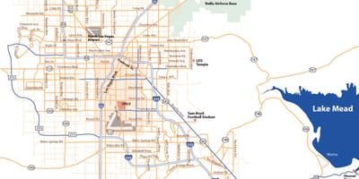 Kartet av Las Vegas-området
